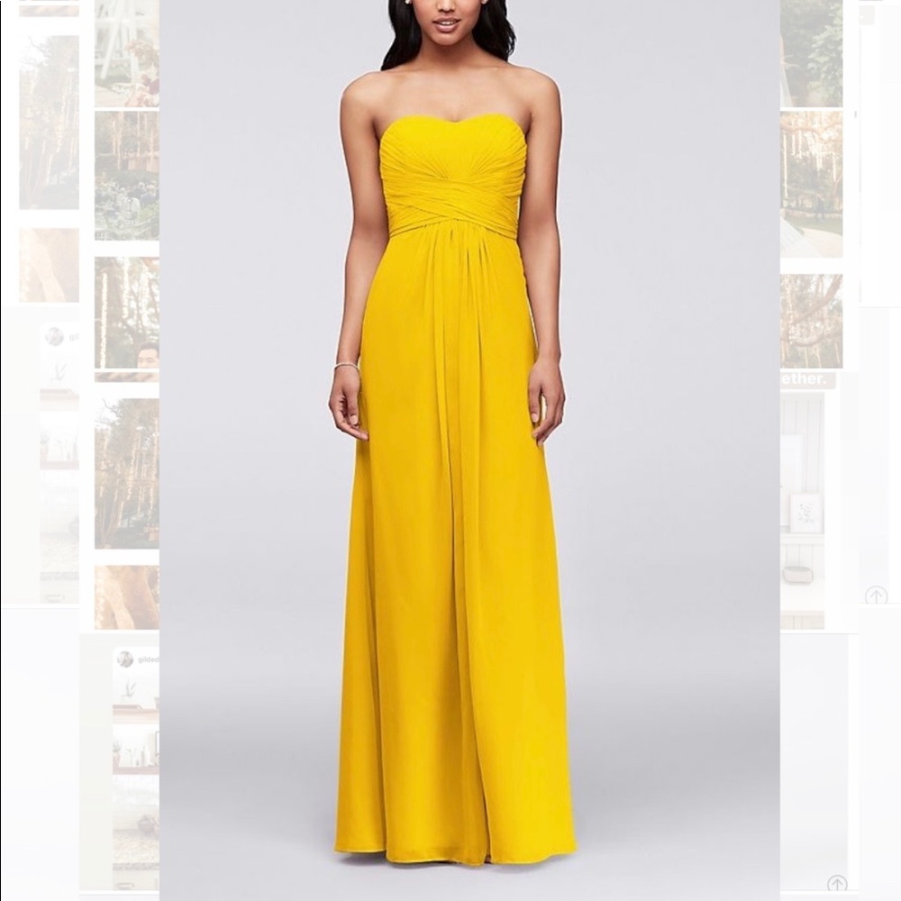 David’s Bridal Bridesmaids Dress F15555 Sunbeam